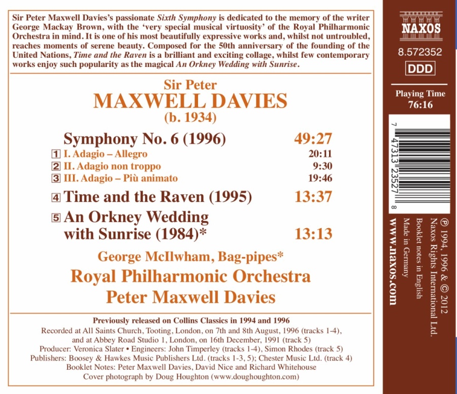 Maxwell Davies: Symphony No. 6, Time and the Raven, Orkney Wedding - slide-1