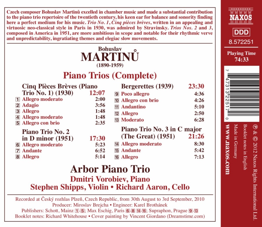 Martinu: Piano Trios (Complete) - Nos. 1 - 3, Bergerettes - slide-1