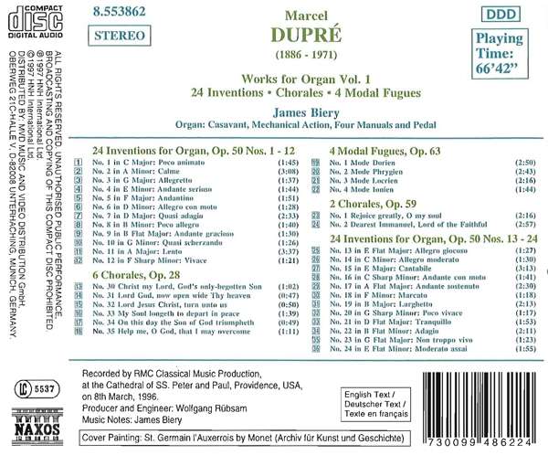 DUPRE: Works for Organ vol. 1 - slide-1