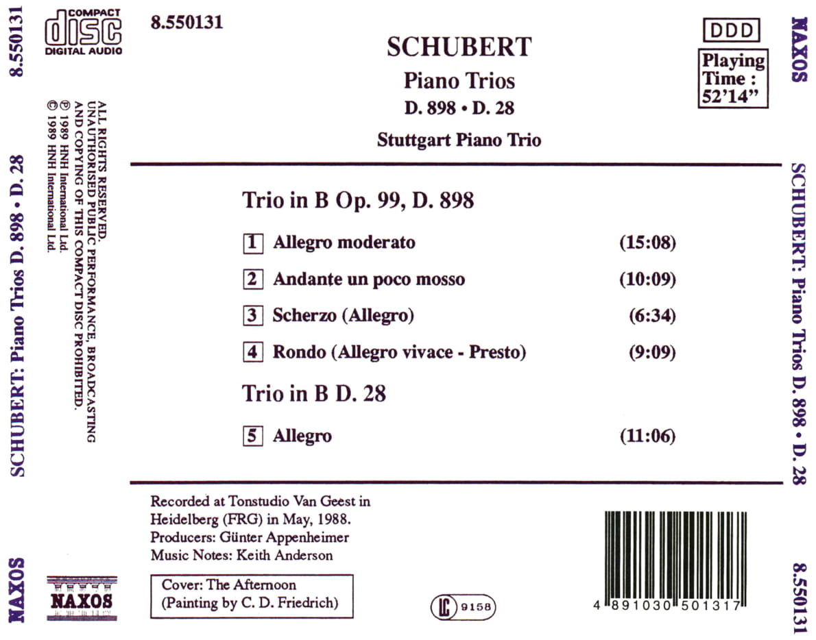 Schubert: Piano Trios in B-Flat Major, D. 898 and D. 28 - slide-1