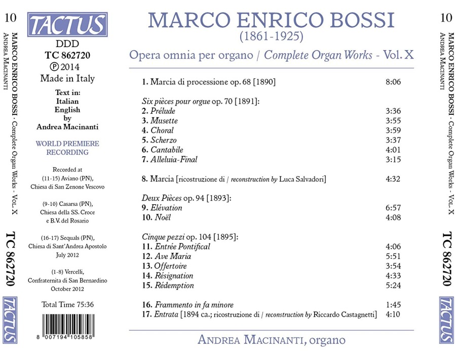 Bossi: Complete Organ Works Vol. 10 - slide-1
