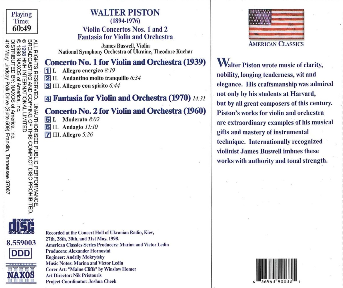 PISTON: Violin Concertos Nos.1 and 2 - slide-1