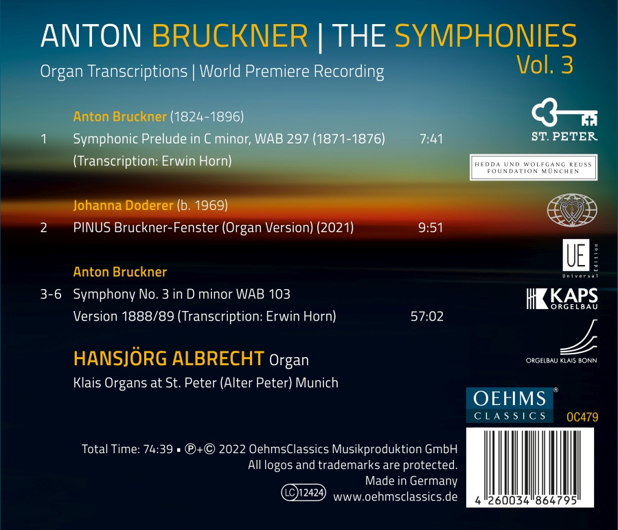 Bruckner: The Symphonies Vol. 3 - Organ Transcription - slide-1