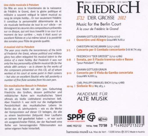 Friedrich der Grosse 1712-2012 - Graun, Nichelmann, Quantz, C.P.E. Bach - slide-1