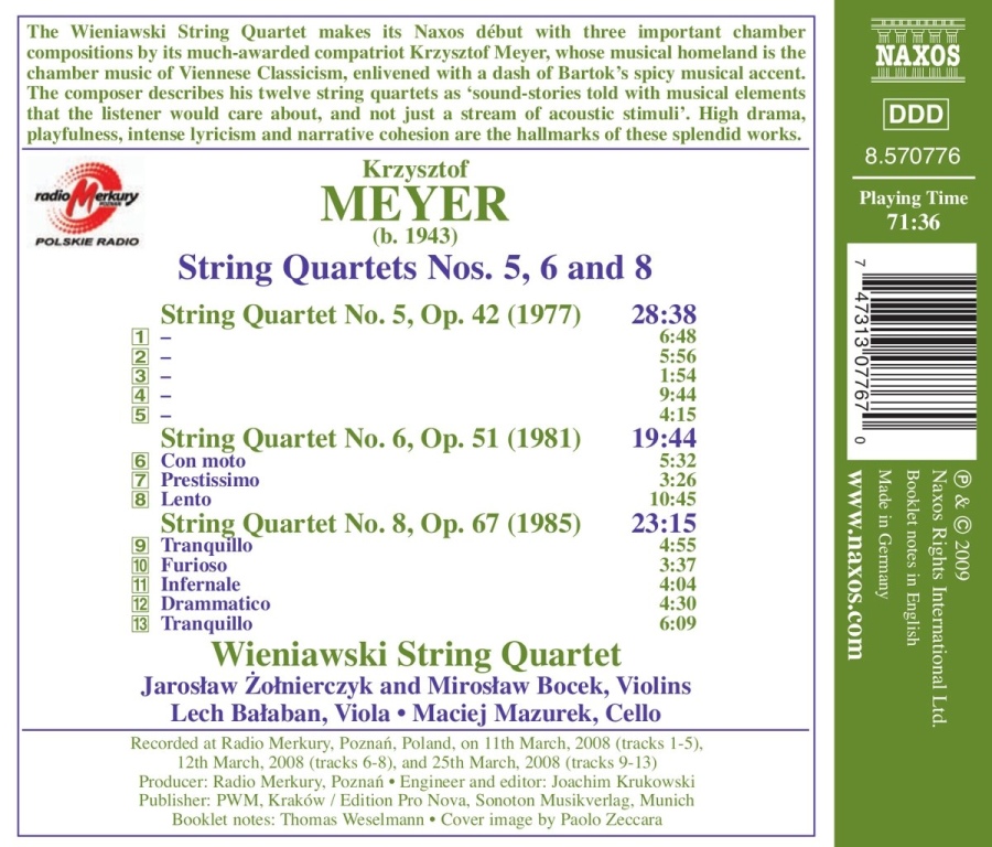 Meyer: String Quartets Nos. 5, 6 and 8 - slide-1