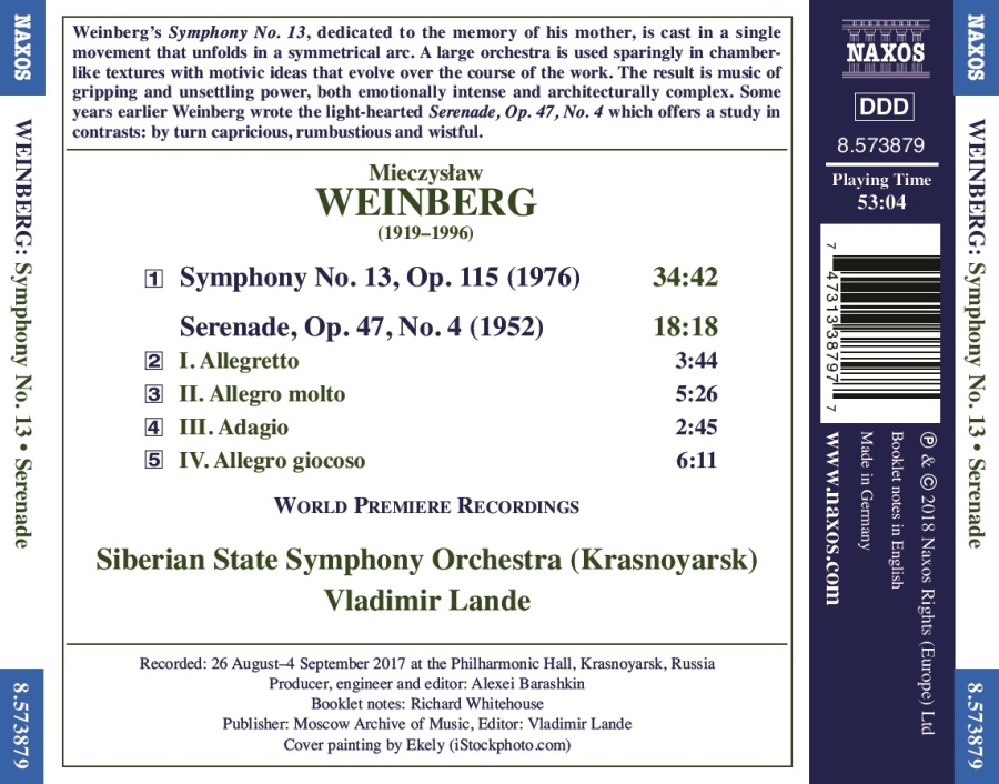 Weinberg: Symphony No. 13; Serenade for Orchestra - slide-1