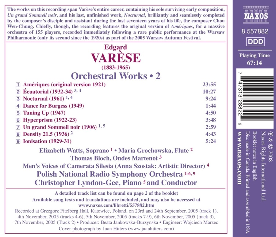Varese: Orchestral Works Vol. 2 - Ameriques, Ecuatorial, Ionisation - slide-1
