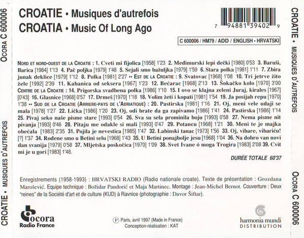 CROATIE: Musiques d'autrefois - slide-1