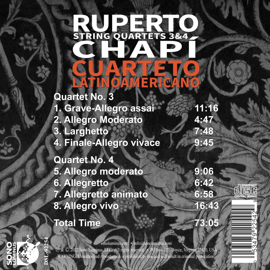 Chapí: String Quartets 3 & 4 - slide-1