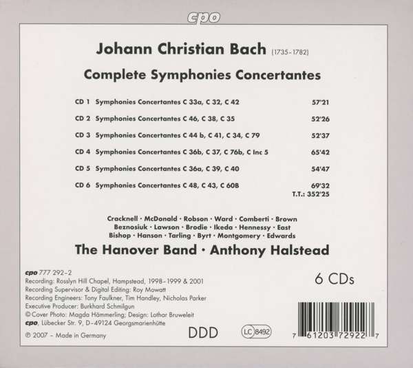 BACH J. Ch.: Complete symphonies - slide-1