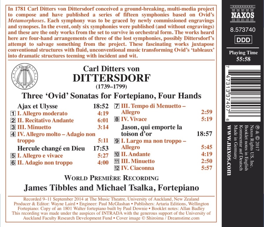 Dittersdorf: Ovid Sonatas for Fortepiano, Four Hands - slide-1