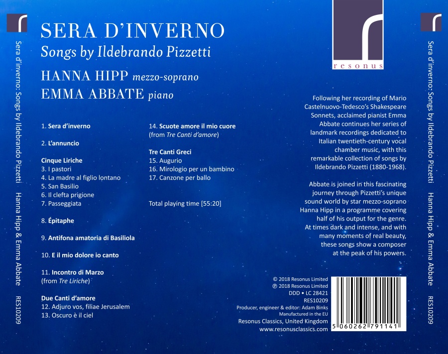 Sera d’inverno - Songs by Ildebrando Pizzetti - slide-1