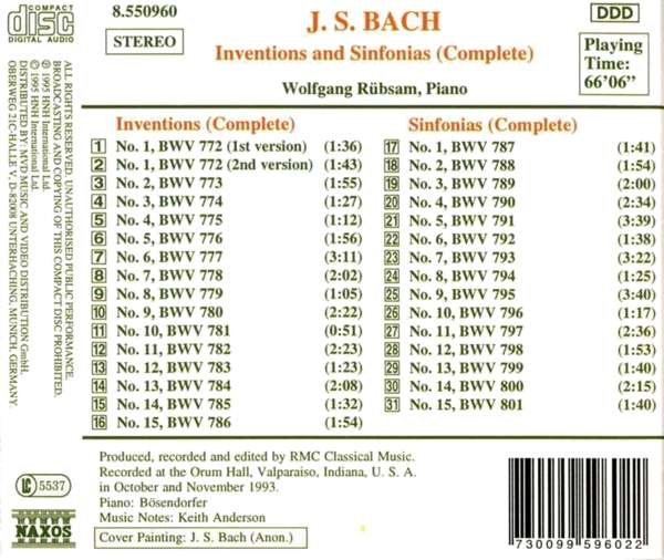 BACH: Inventions and Sinfonias - slide-1