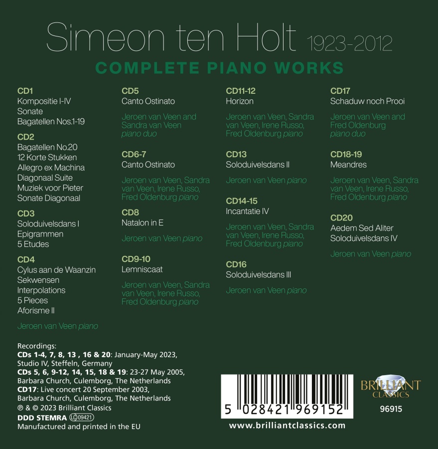 Simeon ten Holt: Complete Piano Works - slide-1