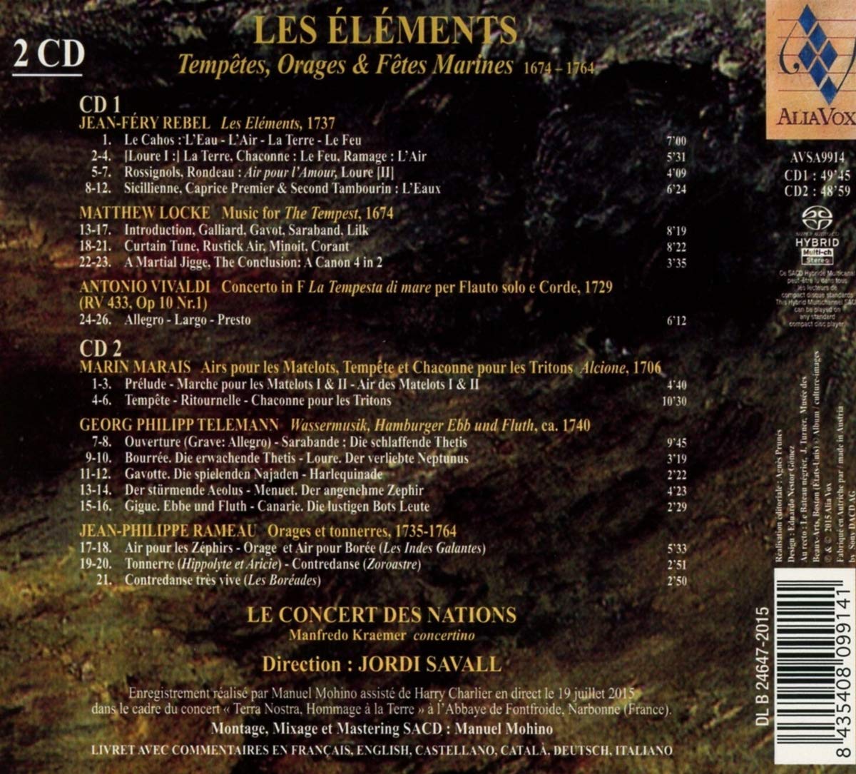 Les Éléments – Rebel, Locke, Vivaldi, Marais ,,Rameau Telemann, - slide-1