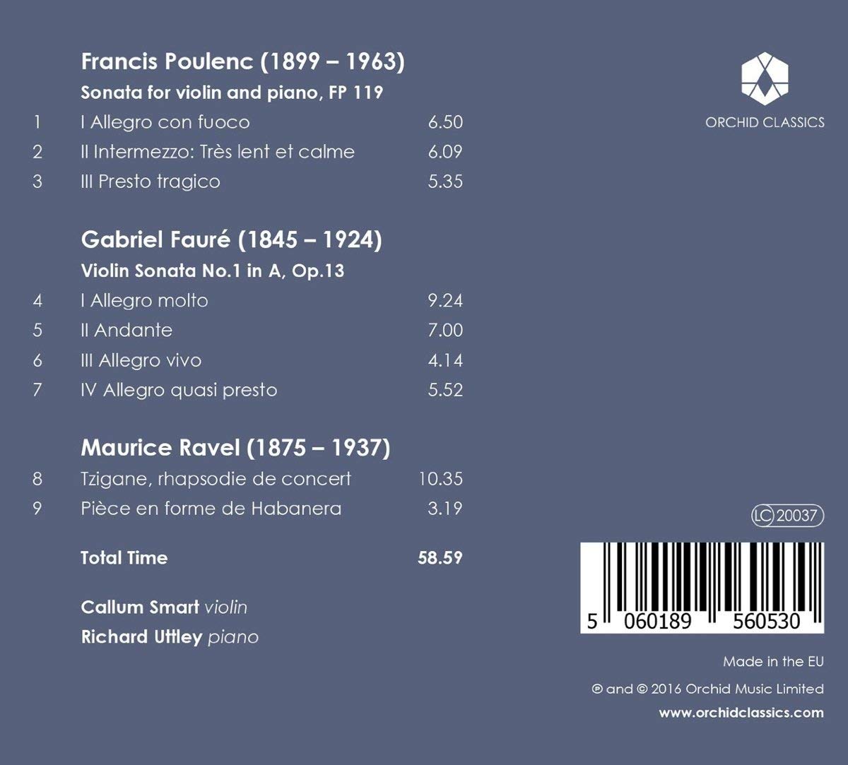 La Voix - Poulenc & Fauré: Violin Sonatas Ravel: Tzigane - slide-1