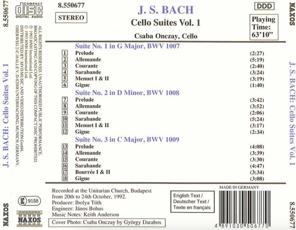 BACH: Cello Suites vol. 1 - slide-1