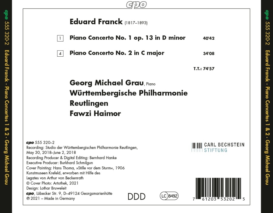 Eduard Franck: Piano Concertos Nos. 1 & 2 - slide-1