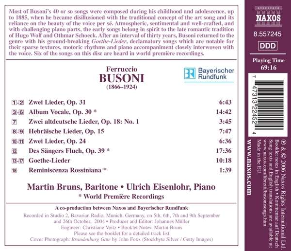 BUSONI: Songs - slide-1