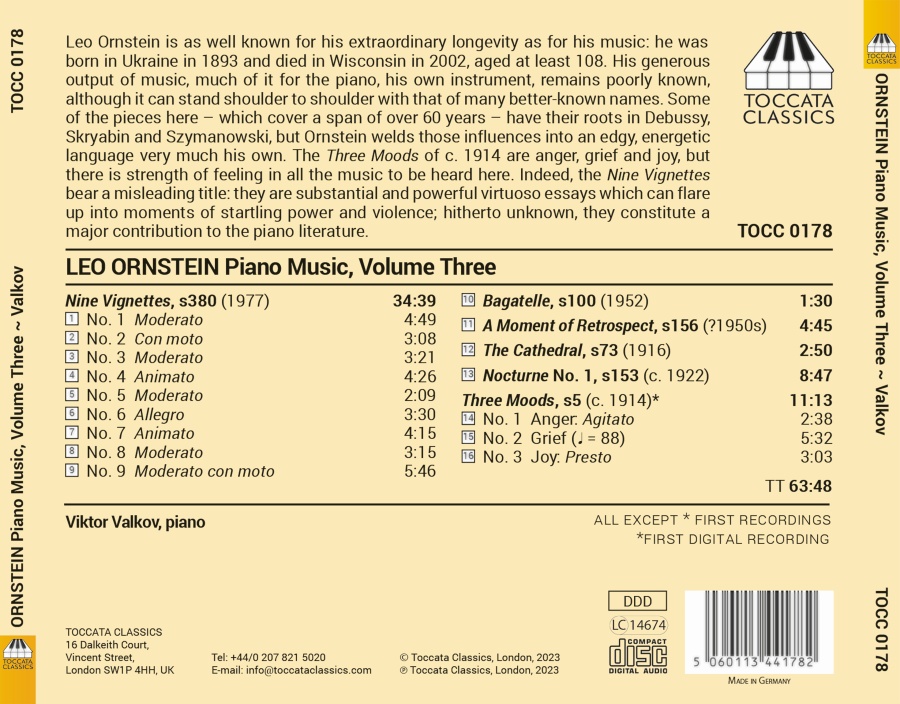 Ornstein: Piano Music Vol. 3 - slide-1