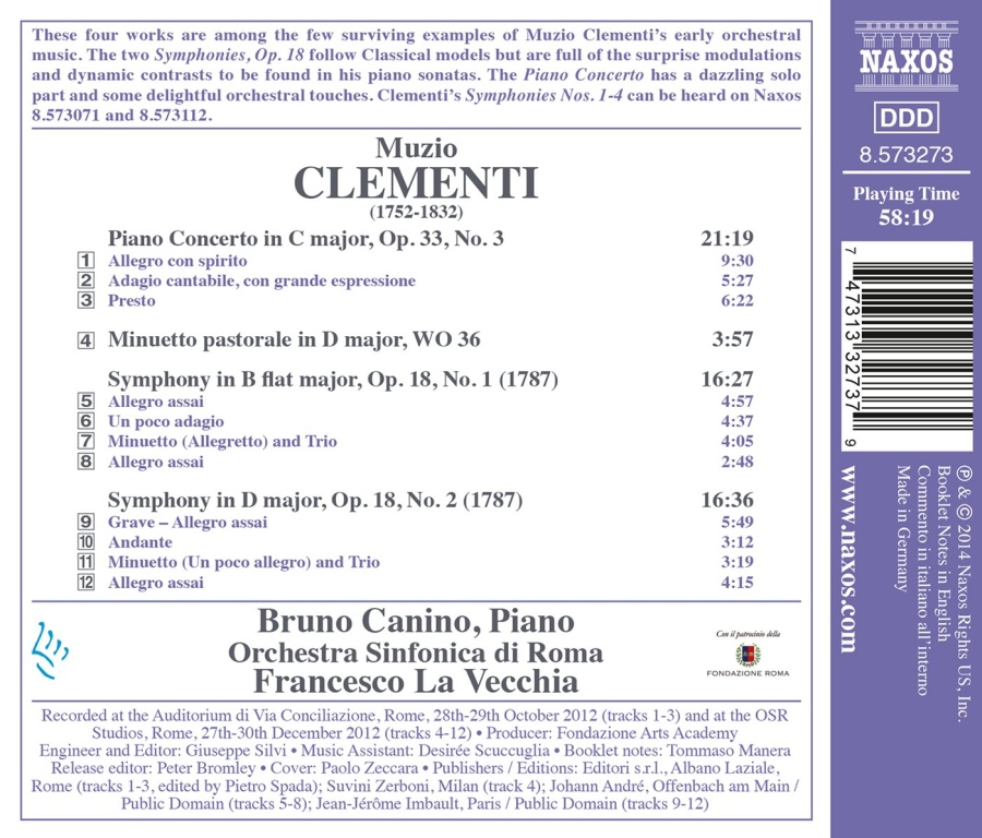 Clementi: Piano Concerto; Two Symphonies Op. 18 - slide-1