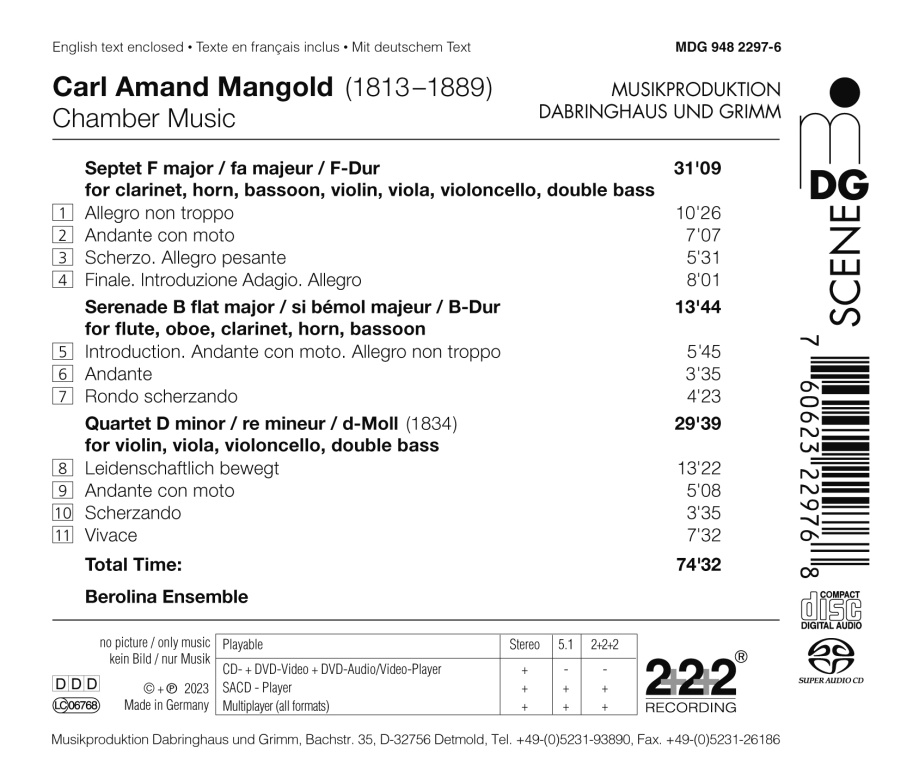 Mangold: Septet; Serenade; Quartet - slide-1