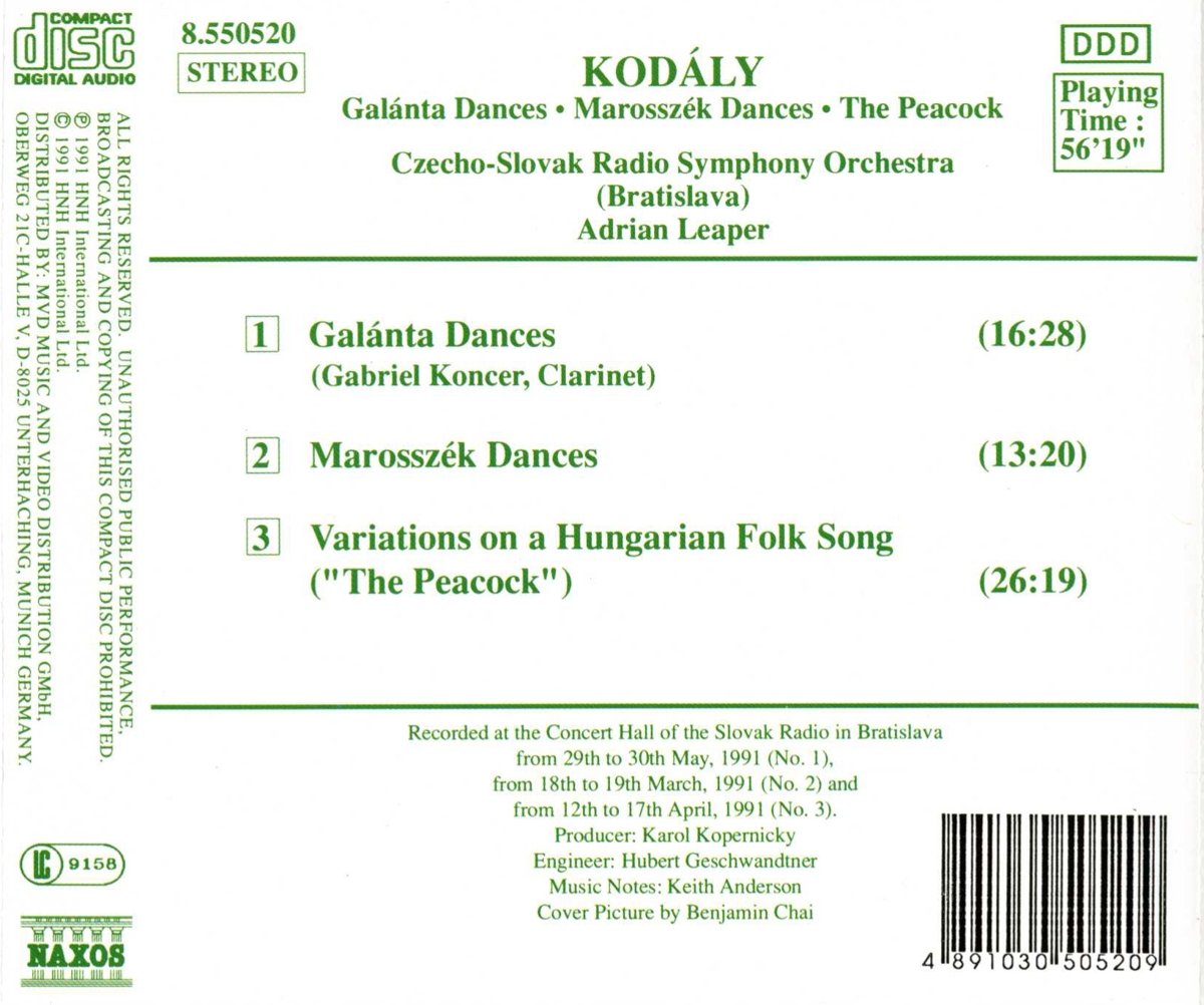 KODALY: Galanta Dances / Marosszek Dances / The Peacock - slide-1