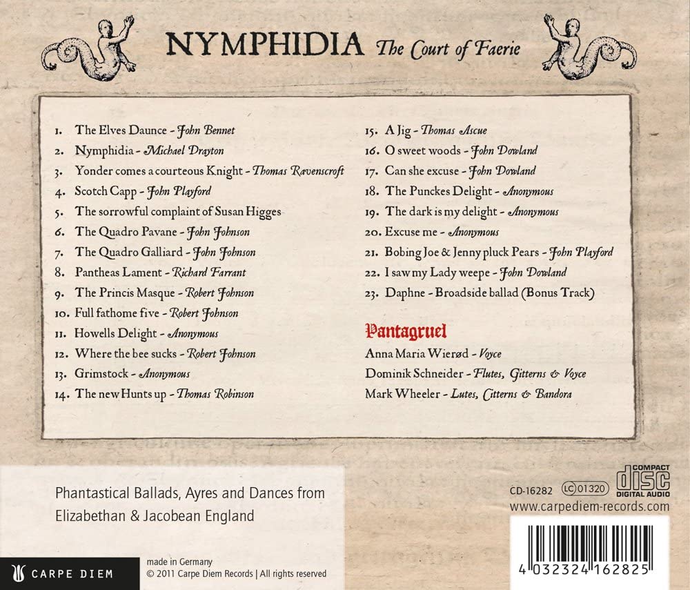 Nymphidia - Ballads and Dances from Elizabethan England, English Renaissance vocal music - slide-1