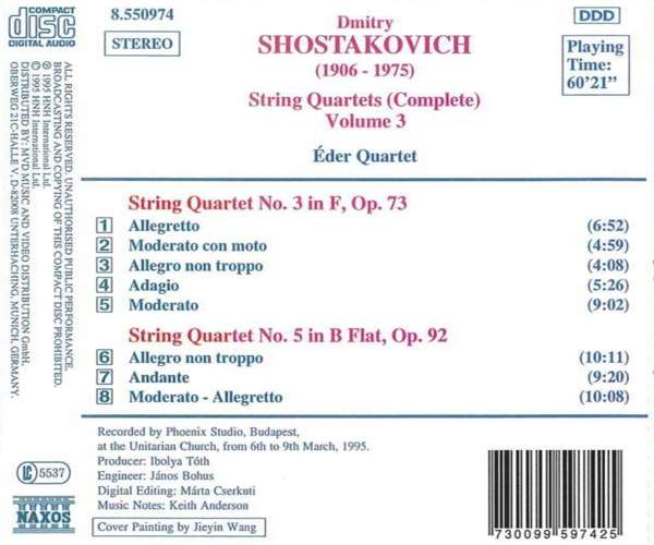 SHOSTAKOVICH: String Quartets Vol. 3 - slide-1