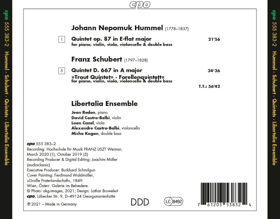 Hummel: Piano Quintet; Schubert: “Trout" Quintet - slide-1