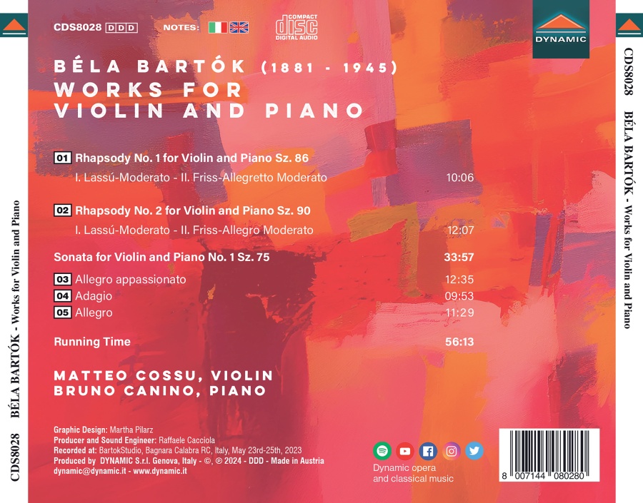 Bartók: Works for Violin & Piano - slide-1