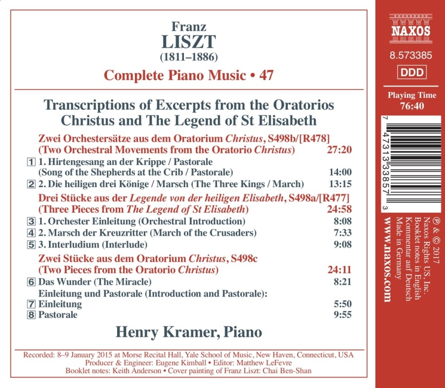 Liszt: Complete Piano Music Vol. 47 - transcriptions from Christus & The Legend of St Elisabeth - slide-1