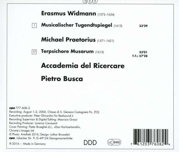 Widmann: Musicalischer Tugendtspiegel (1613) Praetorius: Terpsichore Musarum (1612) - slide-1
