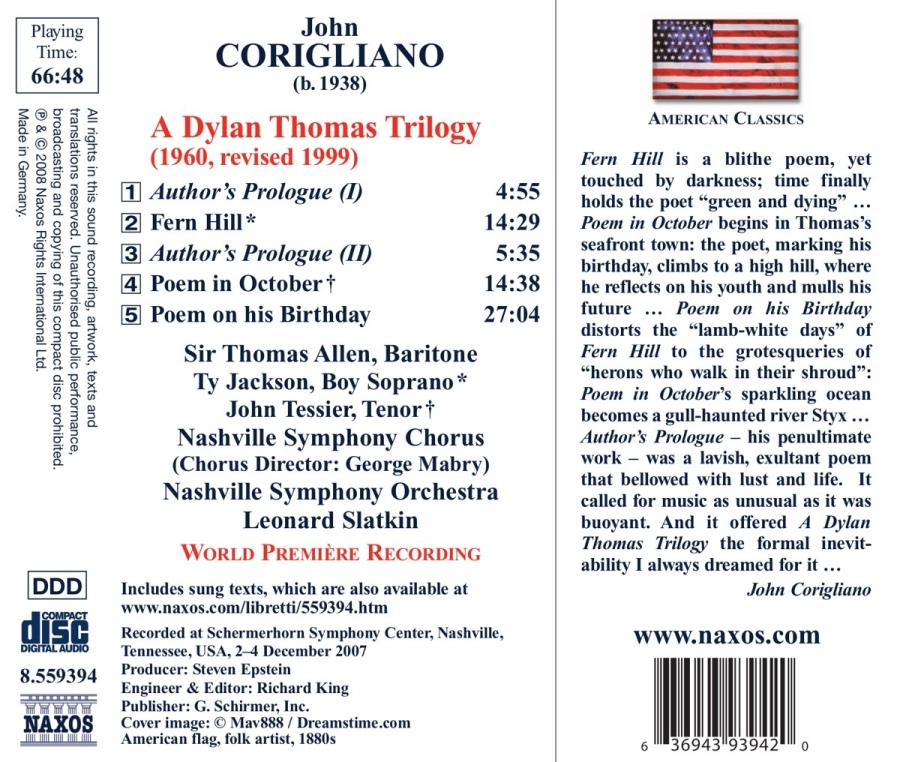 Corigliano: A Dylan Thomas Trilogy - slide-1