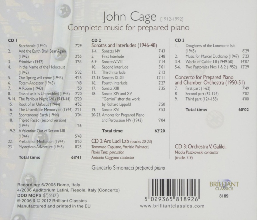 Cage: Complete Music for Prepared Piano - slide-1