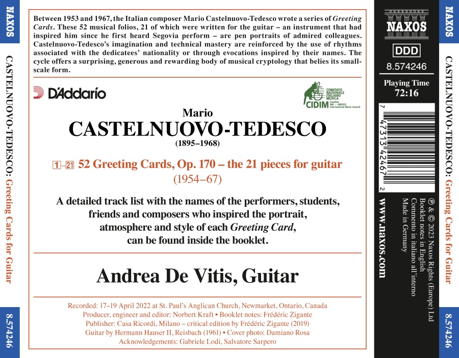 Castelnuovo-Tedesco: Greeting Cards – 21 pieces for guitar - slide-1