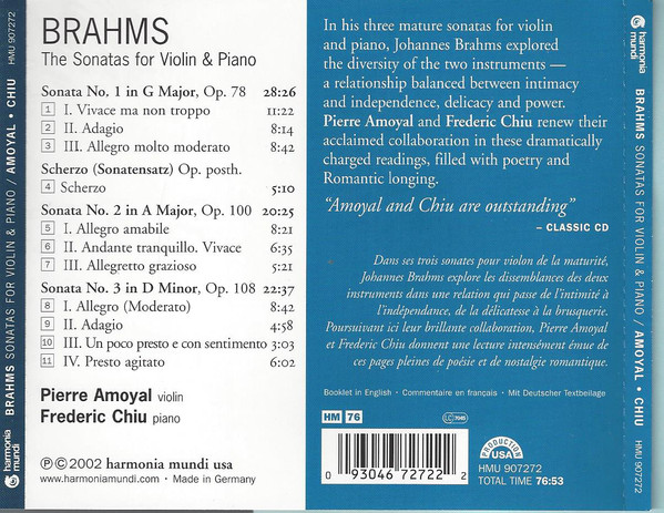 Brahms: Sonatas for Violin & Piano - slide-1