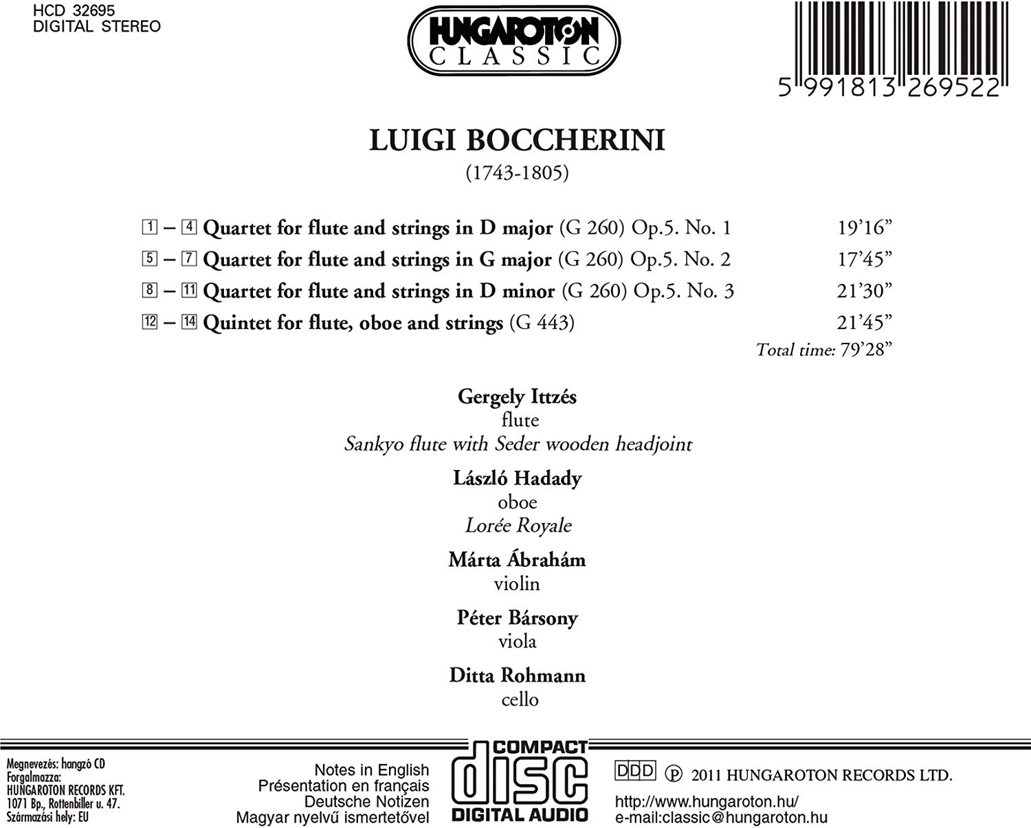 Boccherini: 3 Quartets for flute & strings op. 5, Quintet for flute, oboe & strings - slide-1