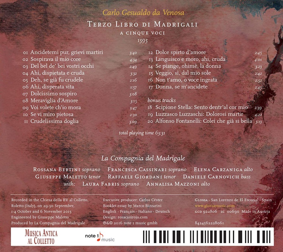 Gesualdo da Venosa, Carlo: Terzo Libro di Madrigali - slide-1
