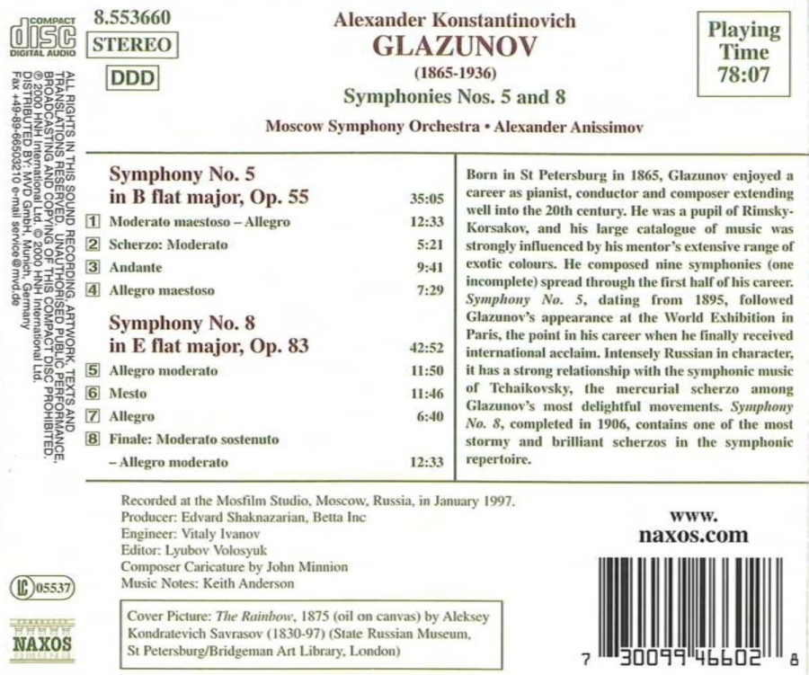 GLAZUNOV: Orchestral Works, Vol. 15 - Symphonies Nos. 5 and 8 - slide-1