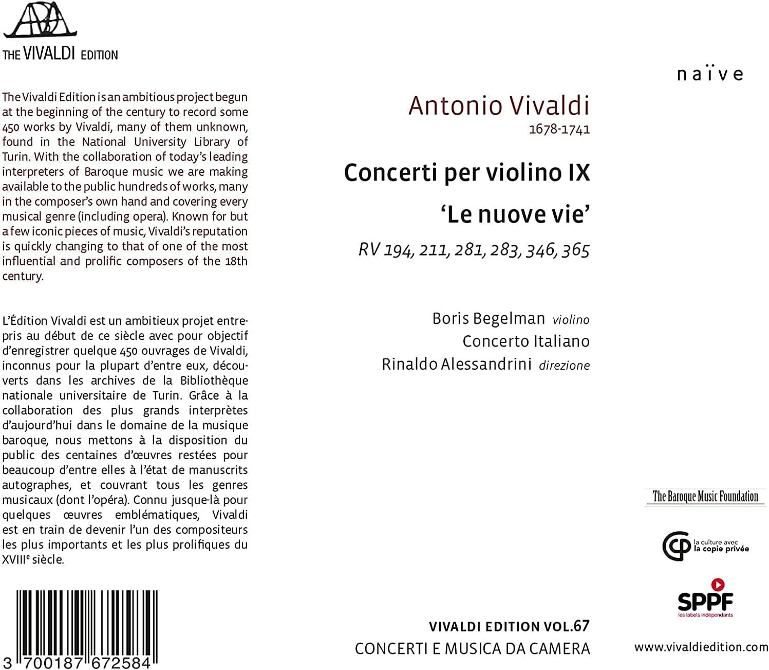  Vivaldi: Concerti Per Violino IX, 'le Nuove Vie' - slide-1