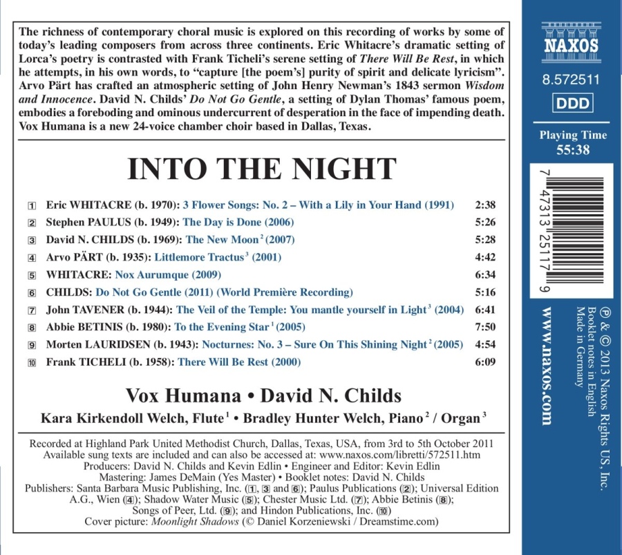 Into the Night - Contemporary Choral Music - slide-1