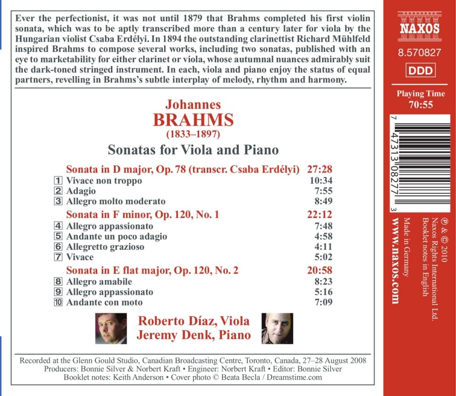 Brahms: Sonatas for Viola & Piano - slide-1