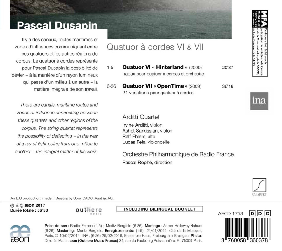 Dusapin: Quatuor VI «Hinterland» & Quatuor VII «OpenTime» - slide-1