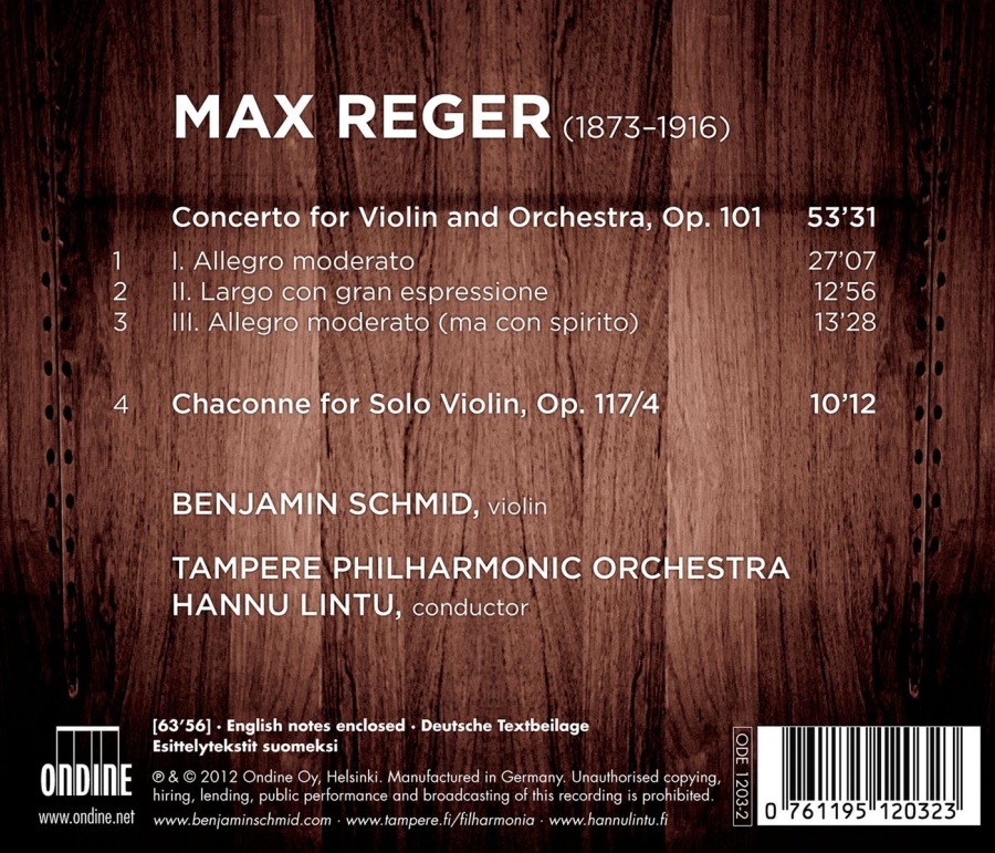 Reger: Violin Concerto, Chaconne for Solo Violin - slide-1