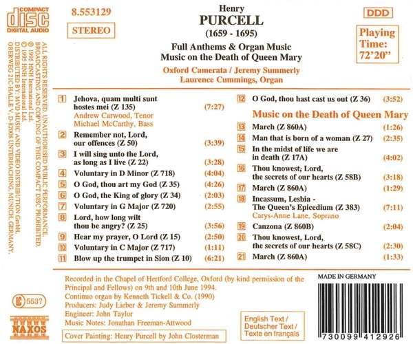 Purcell: Full Anthems & Organ - slide-1