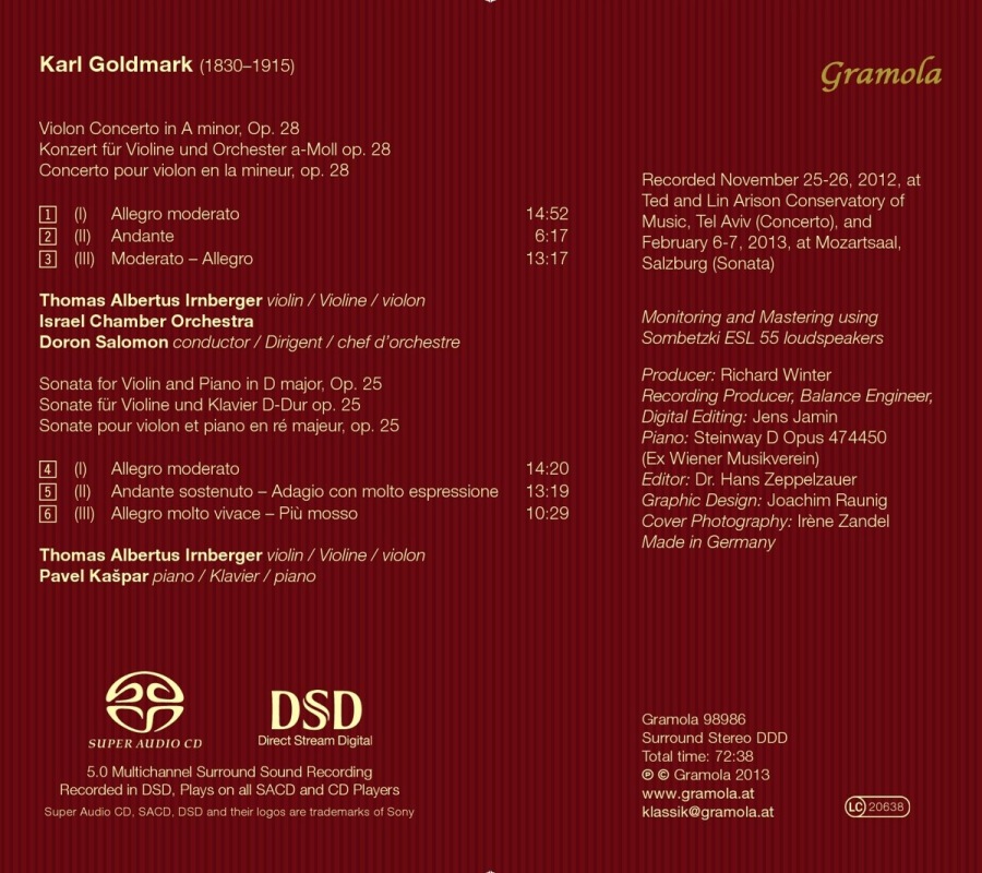 Goldmark: Violin Concerto, Sonata for Violin and Piano - slide-1