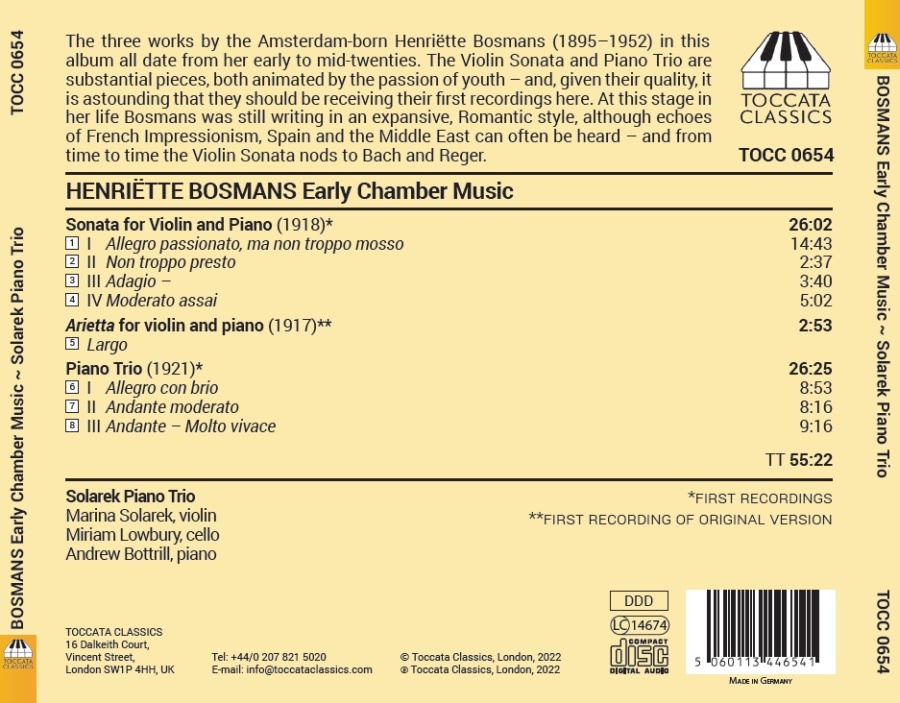 Bosmans: Early Chamber Music - slide-1