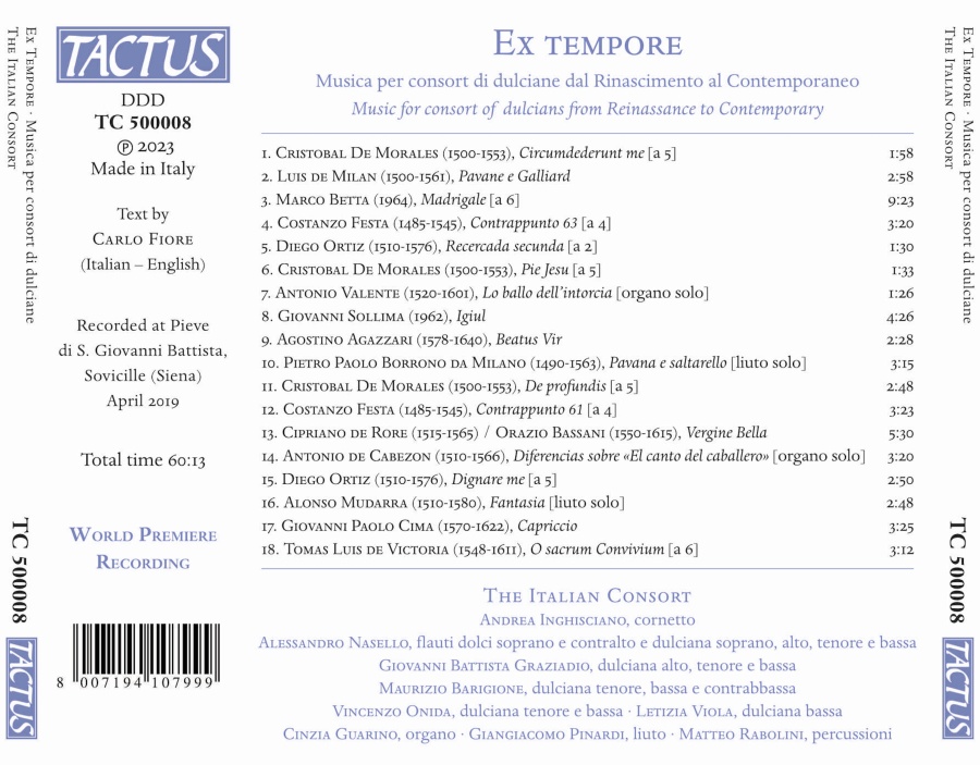 Ex tempore - Music for consort of dulcians - slide-1