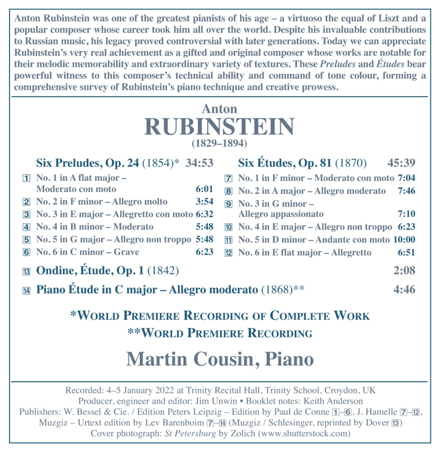 Rubinstein: Preludes and Etudes - slide-1